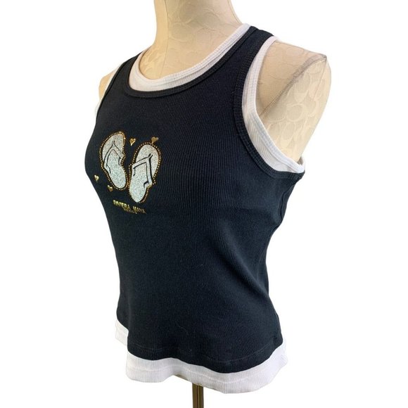 XL Mr. Buho Layered Look Junior Women's Fitted Ribbed Tank "Rivera Maya Mexico" - Picture 7 of 8